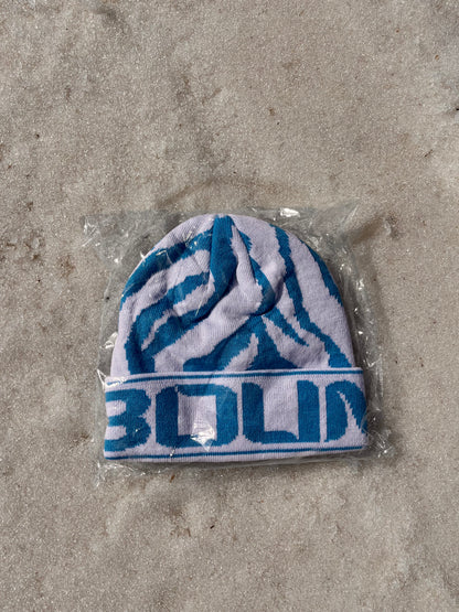 "BlueZebra" Beanie - Light Blue and White