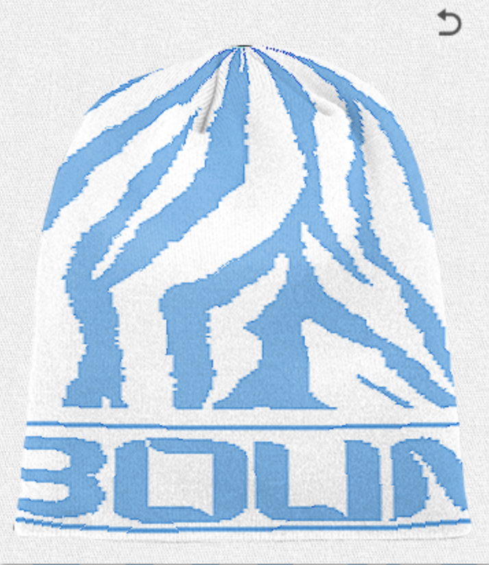 "BlueZebra" Beanie - Light Blue and White